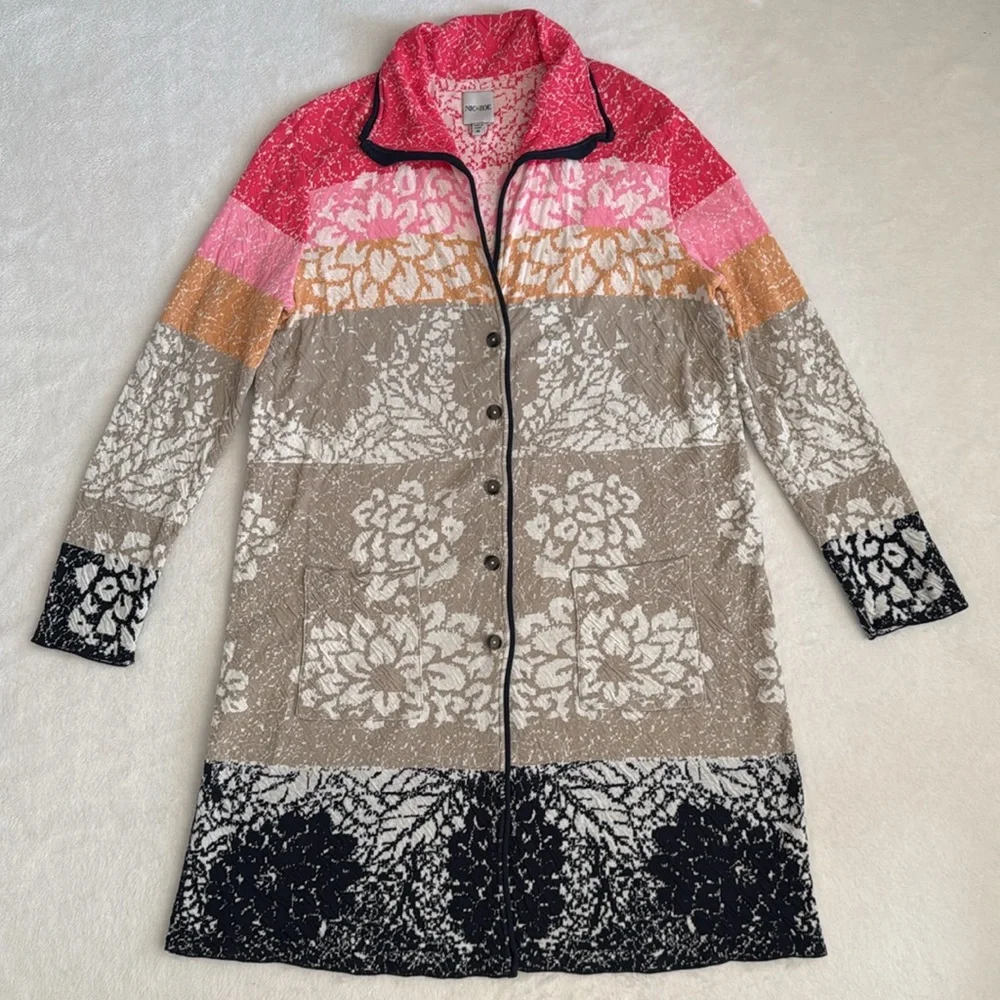 Nic + Zoe | Susana Sunset Seeker Button Front Long Cotton Cardigan Duster (M) - Picture 3 of 16